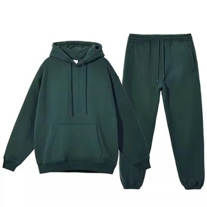 Logo personnalisé 100% coton poudre respirante solide pour sweat à capuche délavé à l'acide ensemble survêtement et jogging unisexe - Product Image 3