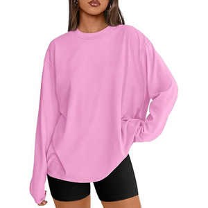 T-shirts surdimensionnés pour femmes impression personnalisée logo vierge poids lourd grande taille femmes T-shirts coton polyester - Product Image 3