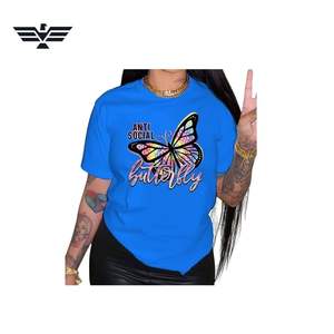 เสื้อยืดผ้าฝ้าย 100% สำหรับผู้หญิง |   เสื้อยืดลำลองคอกลมแขนสั้นสีตามสั่ง |   แฟชั่นสตรีทแวร์แบบแอนตี้โซเชียล - Product Image 4