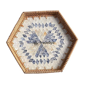 Elegant Rattan Serving Tray Handcrafted Multi-Purpose Modern Home Decor Premium Quality Movable Tradebyd - Product Image 5