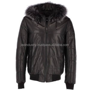 Chaqueta de cuero con cremallera para hombre, chaqueta de piel auténtica con bolsillos laterales, nueva moda - Product Image 5