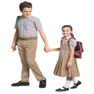 男生高中制服套装-衬衫和裤子女生小学制服-Pinafore连衣裙多合一学校服装