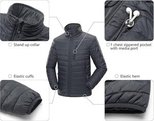 Men's 2025 Casual Puffer <b>Jacket</b> <b>Lightweight</b> <b>Packable</b> Winter Coat Zipper Breathable <b>Waterproof</b> Cotton Solid Front Outer Wear - Product Image 5