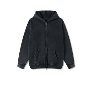 Servicio OEM de alta calidad, lavado con ácido desgastado, Sudadera con capucha de lana para hombre de invierno, bolsillo de algodón 100%, conceptos básicos personalizados - Product Image 4