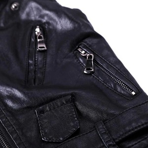 Gilet sans manches en cuir PU pour garçon, vêtements d'extérieur pour enfants, veste pour garçons, veste d'automne, mode unie, gilet pour enfants - Product Image 4