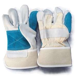 Gants de sécurité pour le travail industriel Doublure en coton en cuir fendu à double paume Respirant Lisse Flexible Durable pour le soudage - Product Image 1