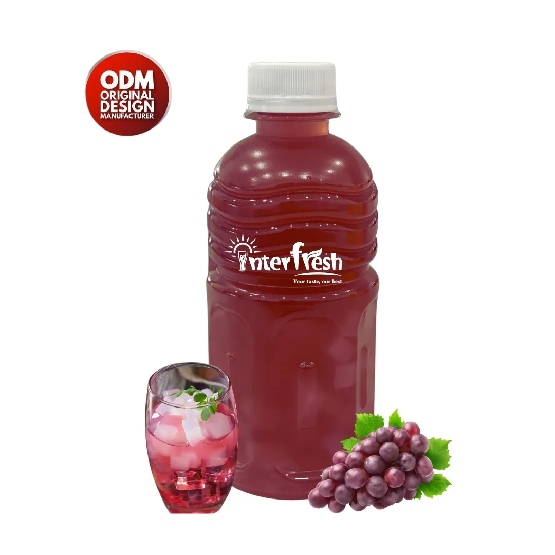 Zwischengeschirr Vietnam 320 ml Flasche Nata De Coco mit Fruchtsaft OEM Herstellung tropischer Traubensaft Nata De Coco Trinkgel