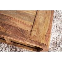 Table basse moderne en bois massif avec étagères de rangement ouvertes, table centrale en bois durable, écologique, facile à nettoyer, style minimaliste pour salon