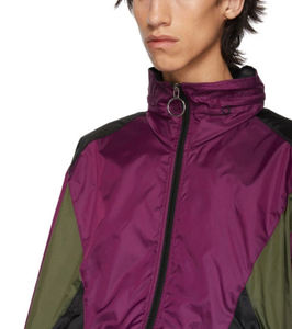 Chaqueta Cortavientos Impermeable de Tallas Grandes con Capucha, Estilo Casual de Verano, Bloques de Color, Cremallera y Transpirable - Product Image 4