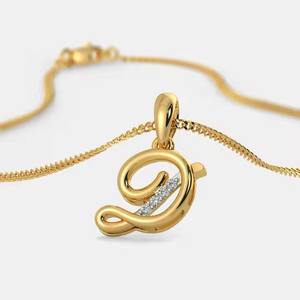 Colgante de letra de Plata de Ley 925 "D" 14K/18K chapado en oro boda y fiesta de cumpleaños elegancia personalizada especial - Product Image 1