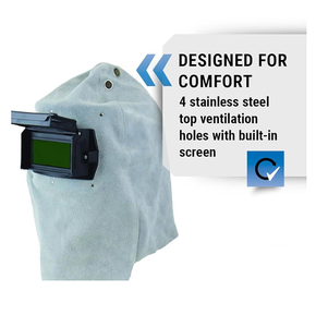 Vente en gros de vêtements de sécurité de haute qualité en cuir de vachette fendu capot de sécurité industrielle robuste Design parfait avec capuchon de soudage - Product Image 2