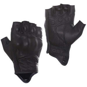 Guantes de moto de cuero de piel de cabra de alta calidad para hombres, guantes de montar antideslizantes sin dedos, guantes de protección de palma para motorista 2025 - Product Image 1