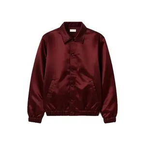 Veste en satin marron avec ourlet et poignets élastiques - Product Image 1