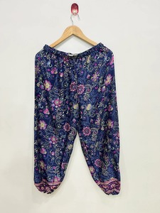 Pantalones harén de seda Sari hechos a mano indios, pantalones de Yoga Hippie bohemios para mujer, ropa de playa Unisex de verano, pantalones harén delanteros planos cómodos - Product Image 4
