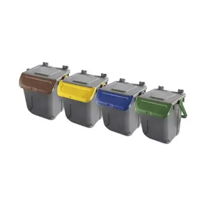 25和35升矩形垃圾箱生态，用于单独的废物收集1000% 可回收的PP提供4种颜色