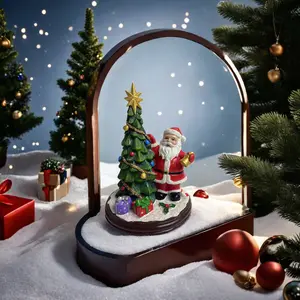 定制批发热卖树脂新款圣诞老人圣诞树圣诞派对家居装饰礼品树脂工艺品