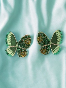 Elegantes pendientes bordados con cuentas hechos a mano punto de cruz y costura diseño de logotipo personalizable para vacaciones - Product Image 3