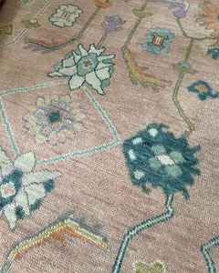 Tapis moderne rose 7x8 en laine de haute qualité tissé à la main antidérapant brodé tapis prix usine design abstrait pour ensemble de vie - Product Image 2