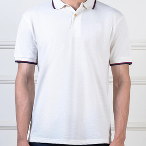 100% haute qualité coton basculement hommes pour Polo écologique solide motif blanc Jersey tissu uni teint tenue décontracté - Product Image 1