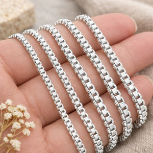 Chaîne en argent sterling 925 de 1,5 mm, chaînes à billes de 8 mm, apprêts pour bijoux en perles, vendus à l'unité par pouce - Product Image 3