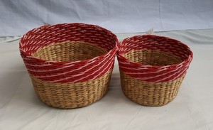 Natural Kitchenware Water Hyacinth <b>Baskets</b> with Plastic <b>Rope</b> for Home <b>Storage</b> & Organization Home and Kitchen Made I - Product Image 4