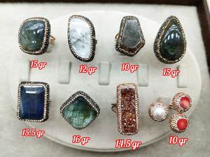 Handmade 925 Sterling Silver Statement <b>Ring</b> with Large Gemstone & Micro Pave Design - Product Image 2