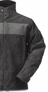Chaqueta de soldadura de protección industrial, tela de cuero y algodón, ignífuga, resistente, chaqueta de soldadura de alta resistencia - Product Image 6