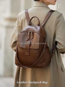 Bolso Mochila de cuero de grano completo seguro espacioso precio al por mayor clásico hecho a mano negocio directo de fábrica tendencia de descuentos a granel - Product Image 3