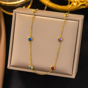 Collier en acier inoxydable pour femmes, collier doré polyvalent tendance, idéal pour un cadeau, bijoux tendance, vente en gros - Product Image 6