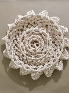 Lampe de lustre en coton macramé au design géométrique Couleur naturelle Haute qualité de style bohème Prise de câblage artisanale pour - Product Image 3