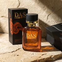 Flacon de parfum de luxe de 50 ml de style exotique, noir mat, avec col à sertir, bouchon lesté et boîte rigide en forme de dragon
