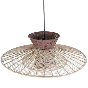 Pantalla colgante de ratán en capas, pantalla de techo de mimbre hecha a mano de dos tonos, pantalla de iluminación de granja para sala de estar y cocina - Product Image 3