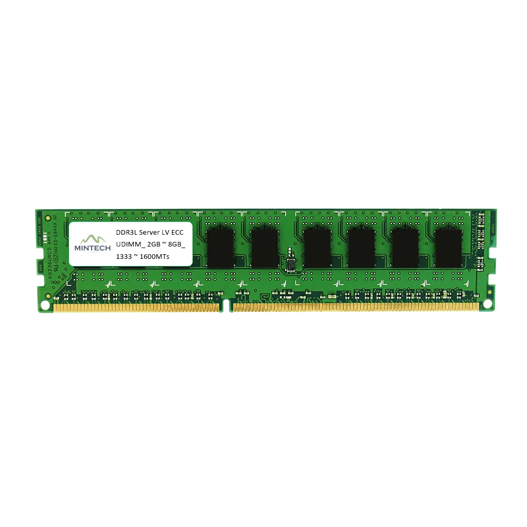 ไต้หวัน DDR3L ที่มีประสิทธิภาพสูง 2GB 4GB และ 8GB DDR3L แรงดันไฟฟ้าต่ํา ECC UDIMM สําหรับโมดูลหน่วยความจําเซิร์ฟเวอร์