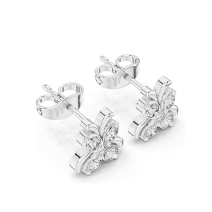 0.36 CT Butterfly Lab Diamond <b>Stud</b> Earrings VVS-VS EF Clarity 18KT, 14KT, 10KT Gold & 925 <b>Silver</b> Rose, Yellow, White Gold - Product Image 5