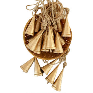 Campana Colgante de Metal de Navidad Rústica Vintage, Juego de 10 Campanas Colgantes Decorativas para Ventana de Hogar y Oficina, Artículo Decorativo de Navidad - Product Image 2