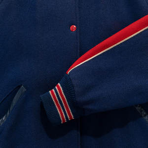 Chaqueta de invierno personalizada Lettermen, de secado rápido, mangas completas, lona fina, cuello alto, cómoda para hombres - Product Image 3