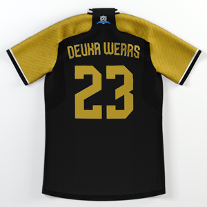 Maillot de football col en V imprimé sublimé OEM avec nom et numéro personnalisés 100% polyester pour clubs écoles vêtements de football personnalisés - Product Image 2