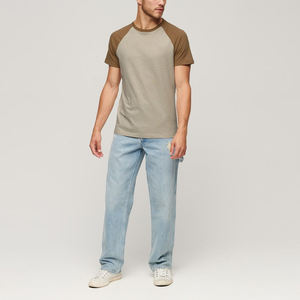 Venta directa de fábrica nueva camiseta de gimnasio para hombres con estilo/camiseta de gimnasio para hombres con manga raglán ajustada hecha a medida - Product Image 5