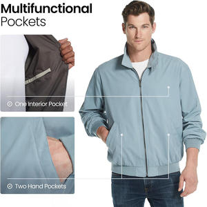 Chaqueta cortavientos Softshell impermeable ligera para hombre para correr senderismo marca personalizada chaqueta de motocicleta llena de algodón - Product Image 4