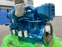 Moteur marin Baudouin authentique de 500 à 2000 ch, 6M33 12M33, avec démarrage électrique et composants principaux de la pompe pour utilisation navale