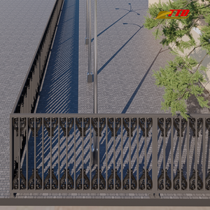 Ensemble de clôture extérieure en métal avec panneaux en fer forgé pour un design de jardin élégant et la protection des propriétés résidentielles - Product Image 1