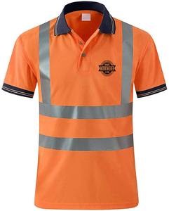 Polo à manches courtes bicolore avec rayures réfléchissantes, vêtement de travail de Construction - Product Image 1