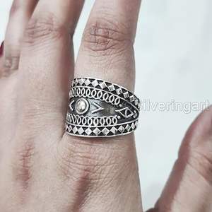 Women's <b>Ring</b> <b>Plain</b> Silver Oxidized Band <b>Ring</b> Filigree Band Unisex <b>Ring</b> Christmas Gift Handmade Jewelry 925 Sterling Silver <b>Ring</b> - Product Image 5