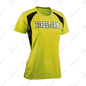 เสื้อเจอร์ซีย์ฟุตบอลสำหรับผู้หญิงเสื้อทีมฟุตบอลแขนสามส่วนแบบ100% ผ้าโพลีเอสเตอร์ระบายอากาศ - Product Image 4