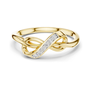 Bague en diamant de laboratoire Infinity Knot pour femmes, clarté VVS-VS EF, disponible en or 18 carats, 14 carats, 10 carats et argent 925, rose, jaune - Product Image 3