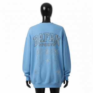 Sudadera Extra Grande para Mujer, Calidad Premium, 300 GSM, Felpa de Algodón y Poliéster, Azul, Corte Holgado, Logotipo Personalizado, Transpirable - Product Image 2