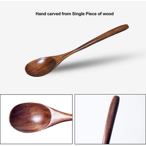 Juego de 3 cubiertos de madera con cuchara, tenedor y cuchillo para mantequilla, juego de cubiertos y cubiertos de calidad superior para uso en fiestas de bodas - Product Image 6