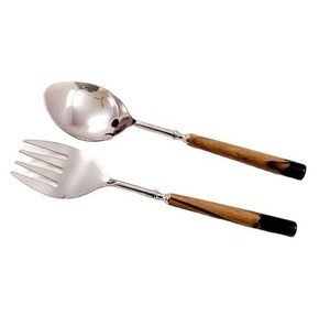 La mejor venta de juego de servidor de ensalada de boda, cuchillo de acero inoxidable, tenedor, cuchara, cubiertos, juego de cubiertos dorados - Product Image 5