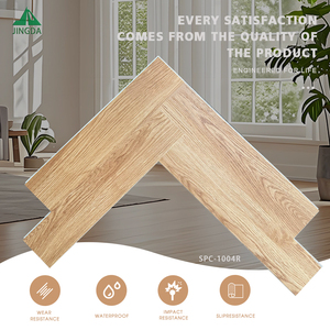Plancher flottant SPC à clic en chevrons de 28 mil, résistant aux rayures, 7 mm, <span class=keywords><strong>beige</strong></span>, non toxique, facile à installer pour usage résidentiel et commercial - Product Image 2