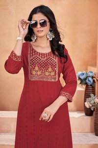 Lourd rayonne Bombay motif kurtis Multi broderie séquence travail indien et pakistanais vêtements - Product Image 3